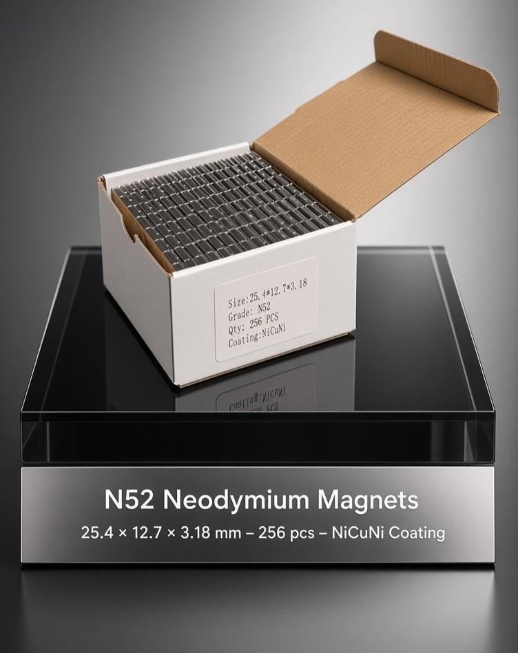 Rare Earth Neodymium Magnet - 1" x 1/2" x 1/8" Thick - N52 Power (256-PACK) - Image 3